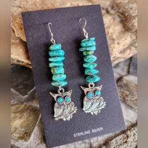 Sterling Silver Vintage Owl EARRINGS